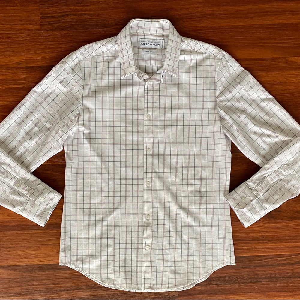 Med Mizzen+Main Bateman Trim Fit Plaid ButtonShirt
